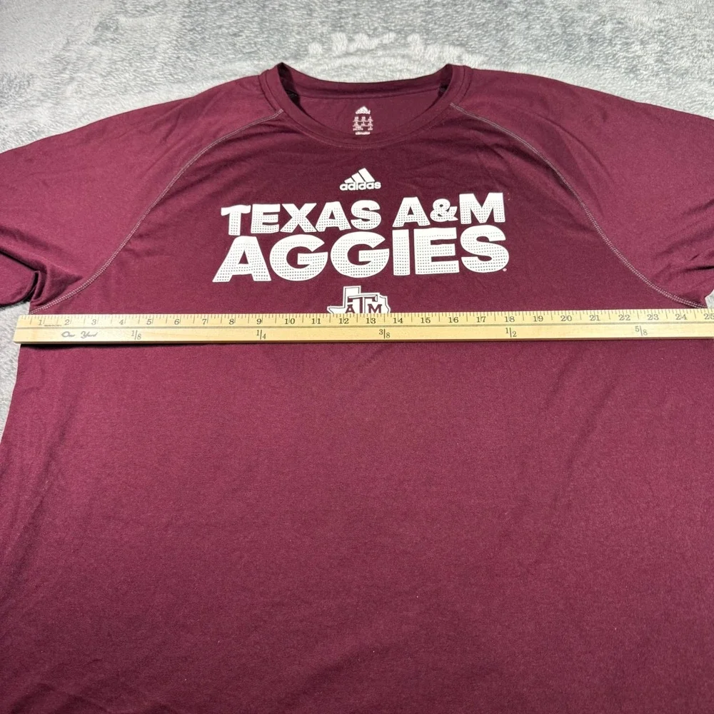 Adidas Mens Texas A&M Aggies Climalite Maroon Graphic T-Shirt 2XL 2996A 16